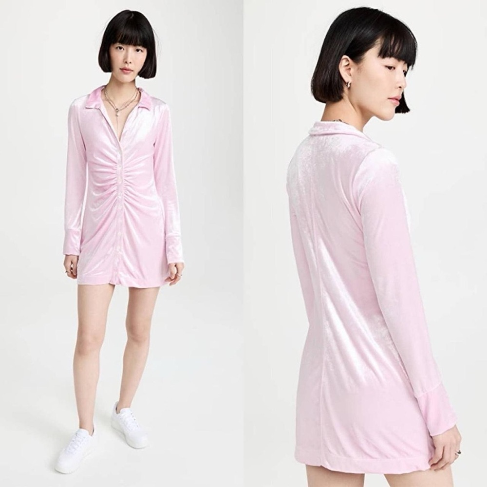 NWT Free People SHAYLA VELVET MINIDRESS PINK